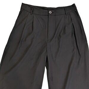 MakeMeChic Womens Black Wide Leg Pleated High Waist Dress Pants Trousers Size L